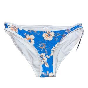 Floral Blue and White Bikini Bottom